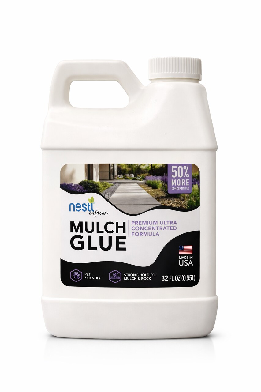 Hearth & Harbor Mulch Glue for Landscaping, Stone Glue for Gravel, Pebbles, Bark, Mulch & Decorative Rock